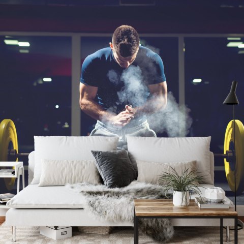 Fototapeta Sztangista Przygotowujący Się Do Vinyl Gładki 152.5x104 FT-3945-VGL