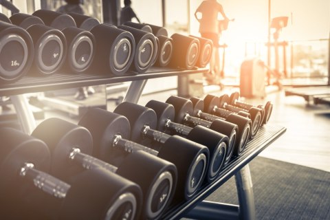 Fototapeta Hantle Na Siłowni 3D Vinyl Gładki 152.5x104 FT-3956-VGL