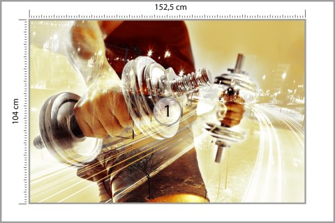 Fototapeta Kolaż Ze Sportowcem I Miastem Nocą Vinyl Gładki 152.5x104 FT-3958-VGL