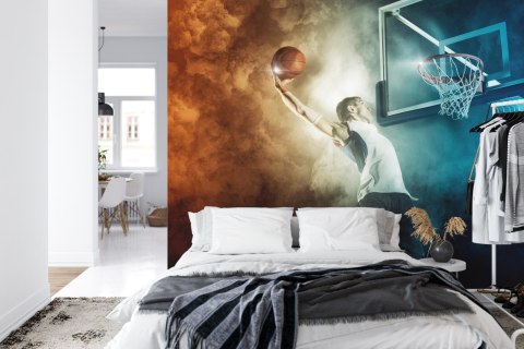 Fototapeta Koszykarz Robiący Wsad Vinyl Gładki 152.5x104 FT-3127-VGL