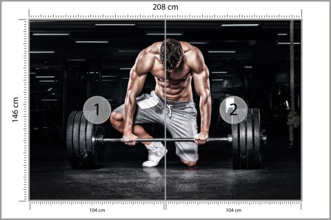 Fototapeta Kulturysta Ze Sztangą Flizelina 208x146 FT-3959-VEXL