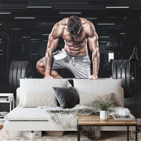 Fototapeta Kulturysta Ze Sztangą Vinyl Gładki 152.5x104 FT-3959-VGL