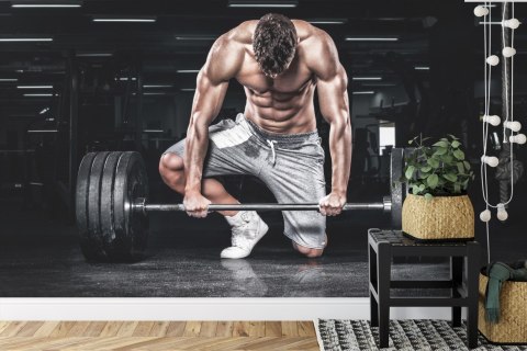 Fototapeta Kulturysta Ze Sztangą Vinyl Gładki 152.5x104 FT-3959-VGL