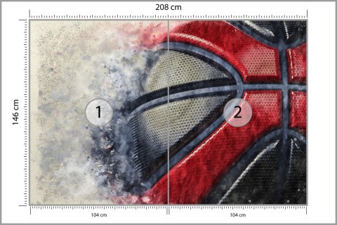 Fototapeta Piłka Koszykowa Malowana Akwarelą Flizelina 208x146 FT-3157-VEXL