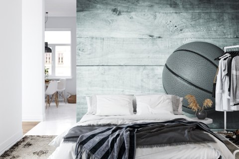 Fototapeta Piłka Koszykowa Na Tle Desek Vinyl Gładki 152.5x104 FT-3163-VGL