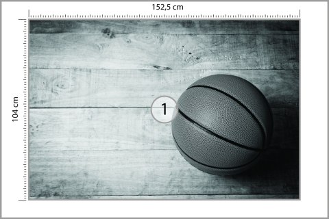 Fototapeta Piłka Koszykowa Na Tle Desek Vinyl Gładki 152.5x104 FT-3163-VGL