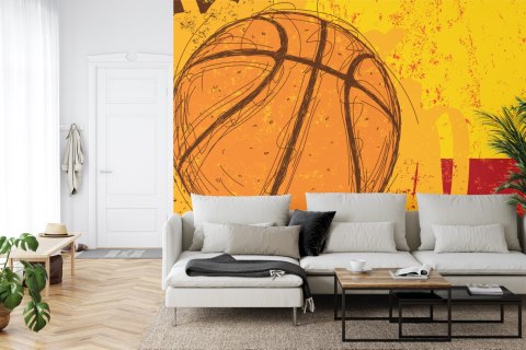 Fototapeta Piłka Koszykowa W Stylu Graffiti Flizelina 208x146 FT-3159-VEXL