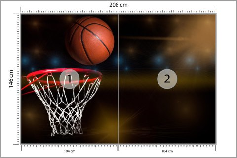 Fototapeta Piłka W Koszu Flizelina 208x146 FT-3124-VEXL