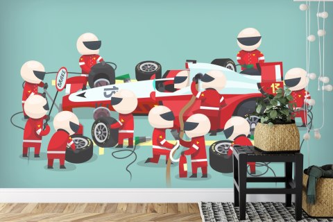 Fototapeta Pit Stop Bolidu F1 Vinyl Gładki 152.5x104 FT-3785-VGL