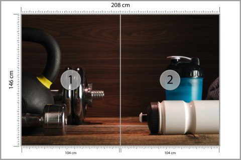 Fototapeta Sprzęt Sportowy Na Tle Desek Flizelina 208x146 FT-3955-VEXL