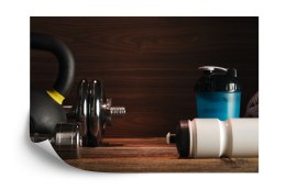 Fototapeta Sprzęt Sportowy Na Tle Desek Vinyl Gładki 152.5x104 FT-3955-VGL