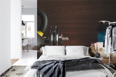 Fototapeta Sprzęt Sportowy Na Tle Desek Vinyl Gładki 152.5x104 FT-3955-VGL