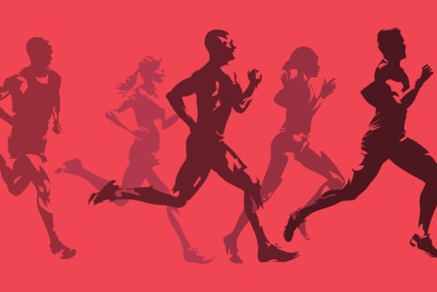 Fototapeta Abstrakcyjni Sportowcy Podczas Biegu Flizelina 208x146 FT-3656-VEXL