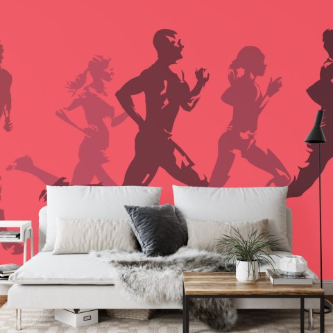 Fototapeta Abstrakcyjni Sportowcy Podczas Biegu Vinyl Gładki 152.5x104 FT-3656-VGL