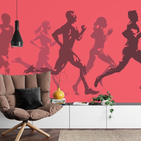 Fototapeta Abstrakcyjni Sportowcy Podczas Biegu Vinyl Gładki 152.5x104 FT-3656-VGL