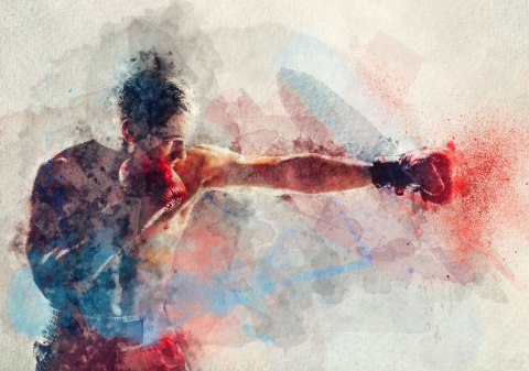 Fototapeta Bokser Malowany Akwarelą Vinyl Gładki 152.5x104 FT-3435-VGL