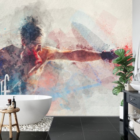 Fototapeta Bokser Malowany Akwarelą Vinyl Gładki 152.5x104 FT-3435-VGL