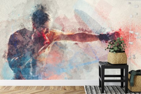 Fototapeta Bokser Malowany Akwarelą Vinyl Gładki 152.5x104 FT-3435-VGL