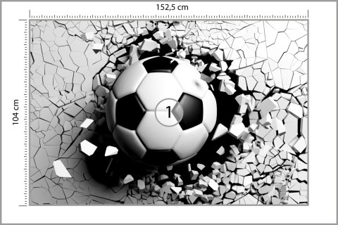 Fototapeta Piłka Nożna - Efekt 3D Vinyl Gładki 152.5x104 FT-1009-VGL