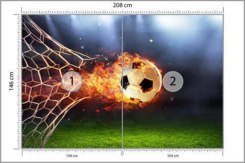 Fototapeta Piłka Nożna W Płomieniach Flizelina 208x146 FT-1013-VEXL