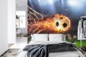 Fototapeta Piłka Nożna W Płomieniach Vinyl Gładki 152.5x104 FT-1013-VGL