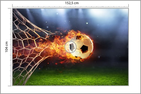 Fototapeta Piłka Nożna W Płomieniach Vinyl Gładki 152.5x104 FT-1013-VGL