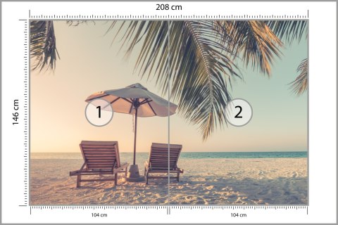 Fototapeta Plaża Ocean Palmy Flizelina 208x146 FT-396-VEXL