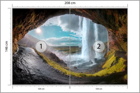 Fototapeta Wodospad Jaskinia Flizelina 208x146 FT-557-VEXL