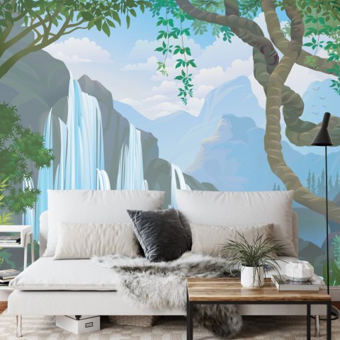 Fototapeta Wodospad W Dżungli Flizelina 208x146 FT-573-VEXL