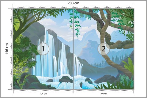 Fototapeta Wodospad W Dżungli Flizelina 208x146 FT-573-VEXL