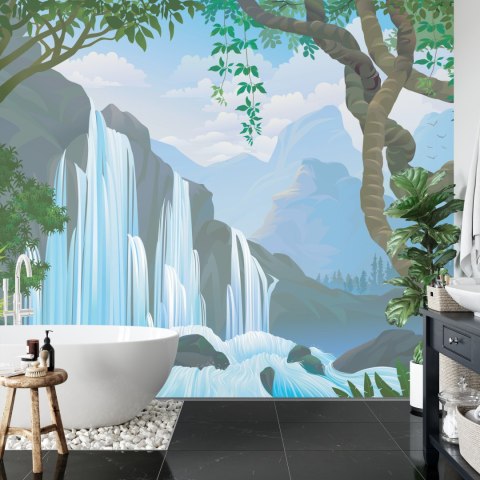 Fototapeta Wodospad W Dżungli Vinyl Gładki 152.5x104 FT-573-VGL