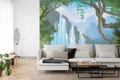 Fototapeta Wodospad W Dżungli Vinyl Gładki 152.5x104 FT-573-VGL