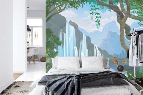 Fototapeta Wodospad W Dżungli Vinyl Gładki 152.5x104 FT-573-VGL