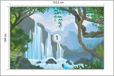 Fototapeta Wodospad W Dżungli Vinyl Gładki 152.5x104 FT-573-VGL