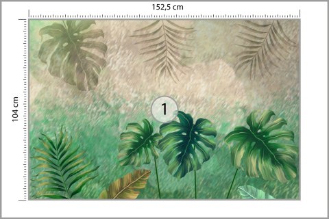 Fototapeta Tropikalne Rośliny Na Abstrakcyjnym Tle Vinyl Gładki 152.5x104 FT-3618-VGL