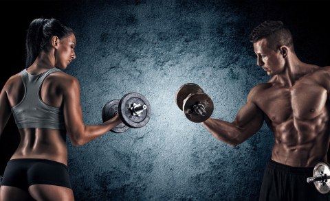 Fototapeta Umięśniony Mężczyzna I Wysportowana Kobieta Flizelina 208x146 FT-3941-VEXL