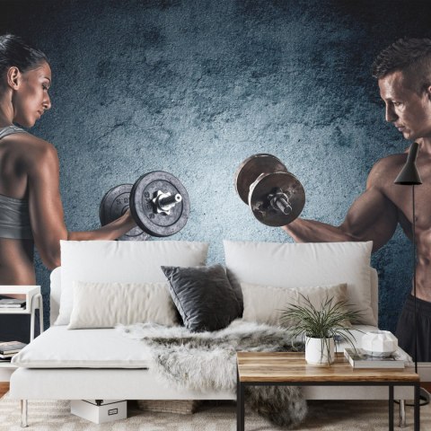 Fototapeta Umięśniony Mężczyzna I Wysportowana Kobieta Flizelina 208x146 FT-3941-VEXL