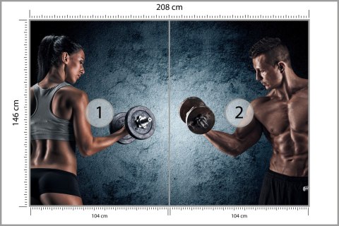 Fototapeta Umięśniony Mężczyzna I Wysportowana Kobieta Flizelina 208x146 FT-3941-VEXL