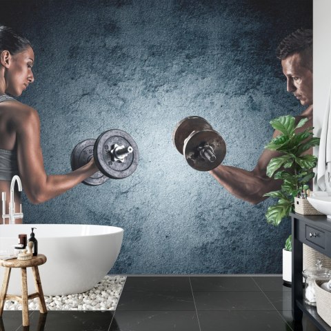 Fototapeta Umięśniony Mężczyzna I Wysportowana Kobieta Vinyl Gładki 152.5x104 FT-3941-VGL