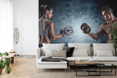 Fototapeta Umięśniony Mężczyzna I Wysportowana Kobieta Vinyl Gładki 152.5x104 FT-3941-VGL