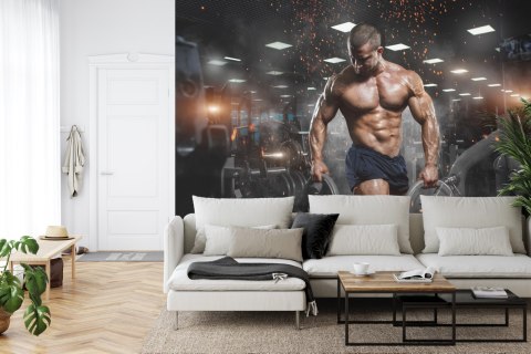 Fototapeta Umięśniony Mężczyzna Na Siłowni Flizelina 208x146 FT-3944-VEXL