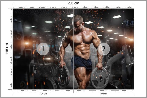 Fototapeta Umięśniony Mężczyzna Na Siłowni Flizelina 208x146 FT-3944-VEXL