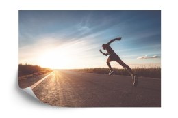 Fototapeta Biegnący Sportowiec Na Drodze 3D Flizelina 208x146 FT-3658-VEXL