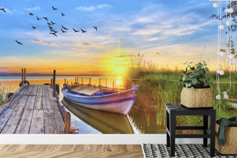 Fototapeta Łódka Przy Pomoście Flizelina 208x146 FT-4134-VEXL