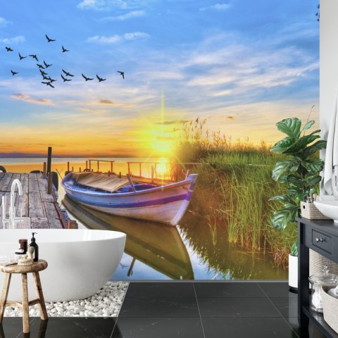 Fototapeta Łódka Przy Pomoście Vinyl Gładki 152.5x104 FT-4134-VGL