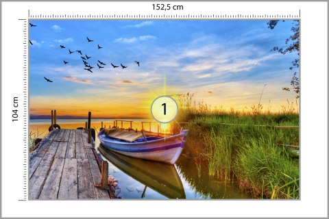 Fototapeta Łódka Przy Pomoście Vinyl Gładki 152.5x104 FT-4134-VGL