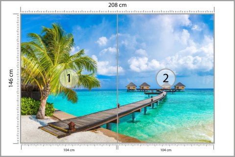 Fototapeta Tropikalne Domki Na Malediwach Flizelina 208x146 FT-4129-VEXL