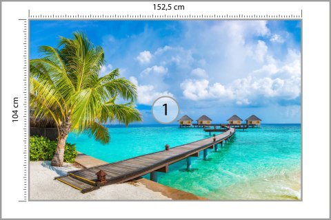 Fototapeta Tropikalne Domki Na Malediwach Vinyl Gładki 152.5x104 FT-4129-VGL