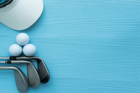 Fototapeta Zestaw Golfowy Na Deskach Vinyl Gładki 152.5x104 FT-3801-VGL