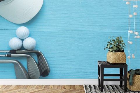 Fototapeta Zestaw Golfowy Na Deskach Vinyl Gładki 152.5x104 FT-3801-VGL